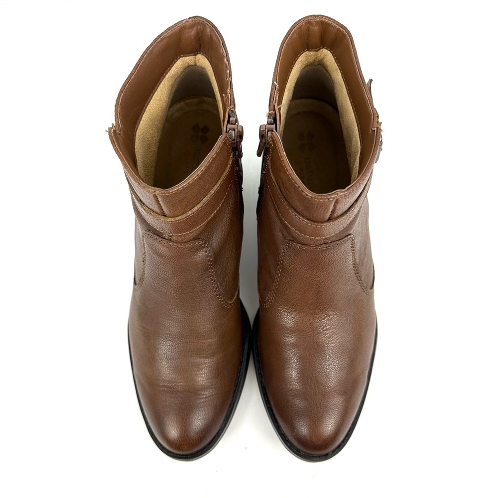 Naturalizer Zakira Leather Ankle Bootie Brown Size 7.5M - Picture 3 of 13